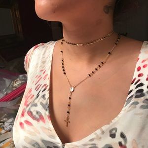 18k Gold Plated Rosary 20”